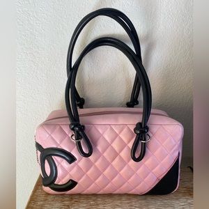 Pink Chanel Cambon Bowler Handbag